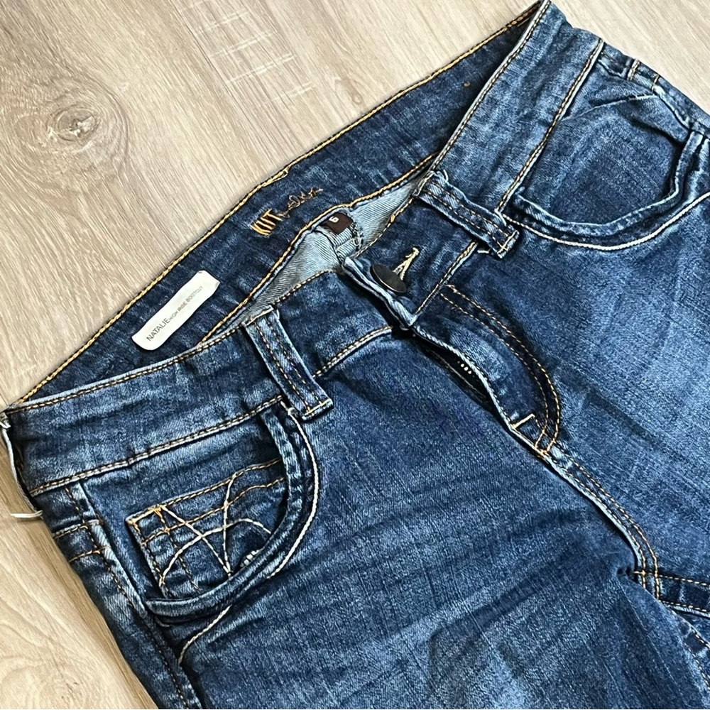Women’s Kut from the Kloth Natalie High Rise Bootcut Dark Blue Skinny Jeans Sz 6